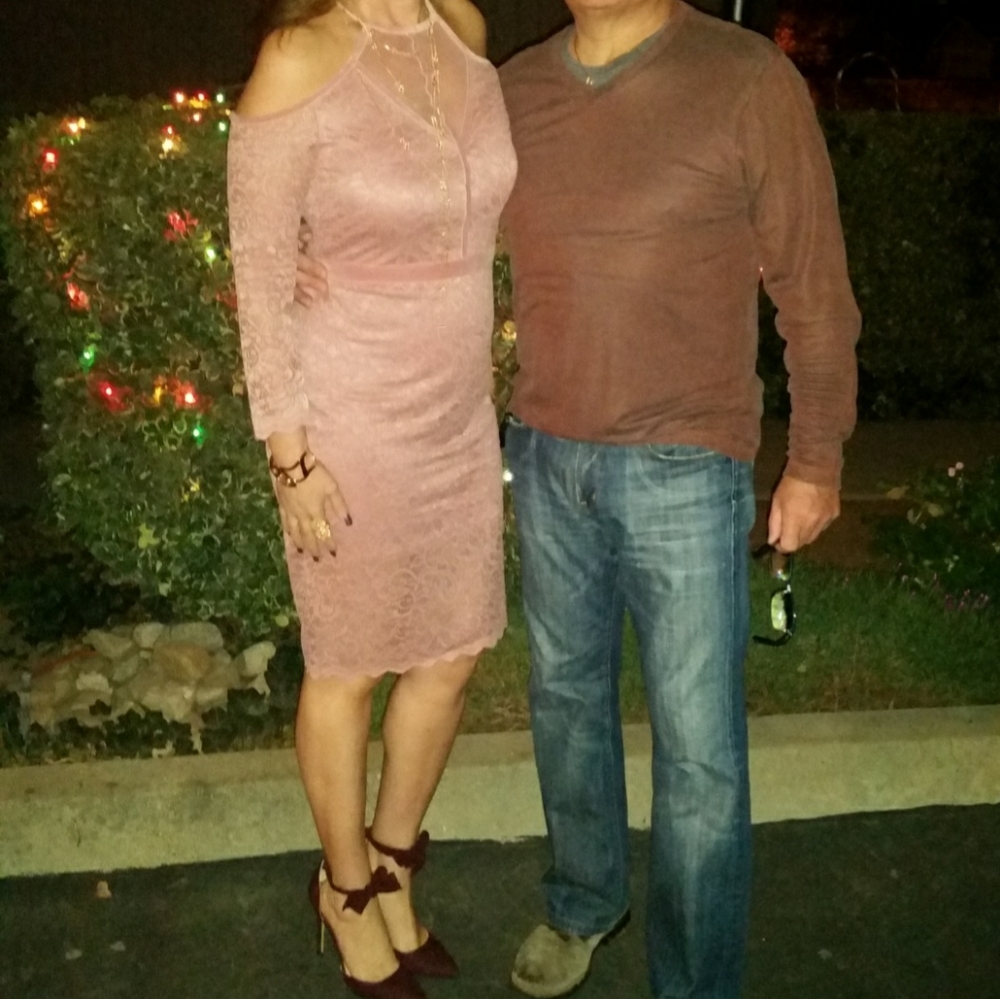 Express Lace and velvet dress